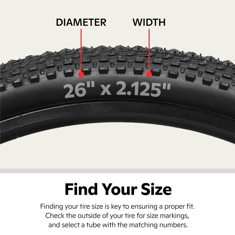 Schwinn Replacement Bike Tire Tube, 26 x 1.75 - 2.125 inch Bike Inner Tube, Schrader Valve, Durable Construction, Replacement for 26â€ Mountain, Hybrid, Dual Sport, and Cruiser Bicycle Tires - Image 4